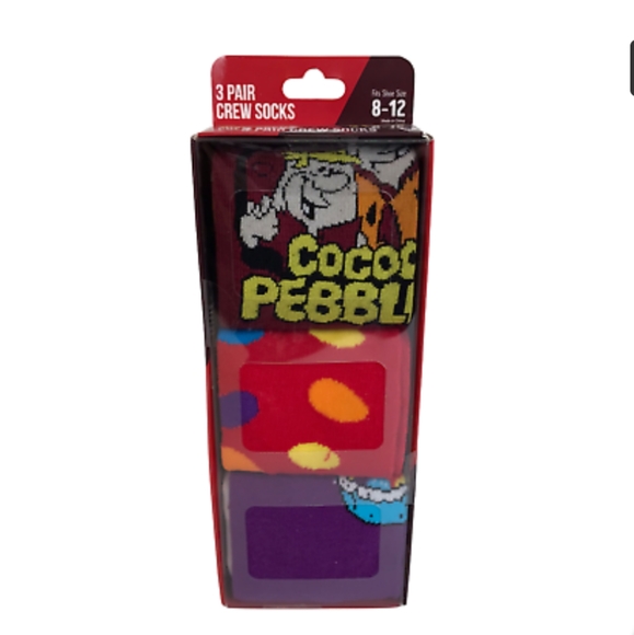 Other - Cocoa pebbles and fruity pebbles 3 pair crew socks size 8-12